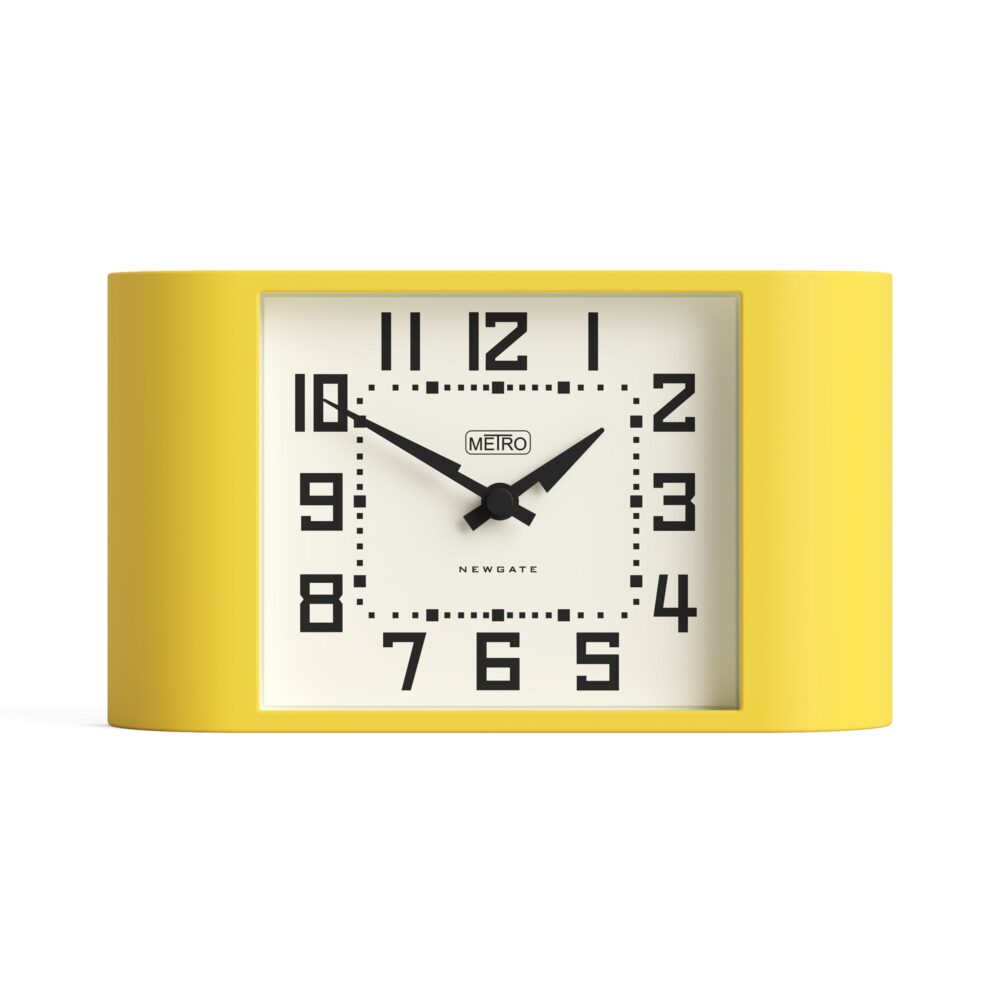 Newgate Mini Metro mantel clock in yellow
