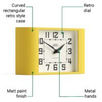 Newgate Mini Metro mantel clock in yellow