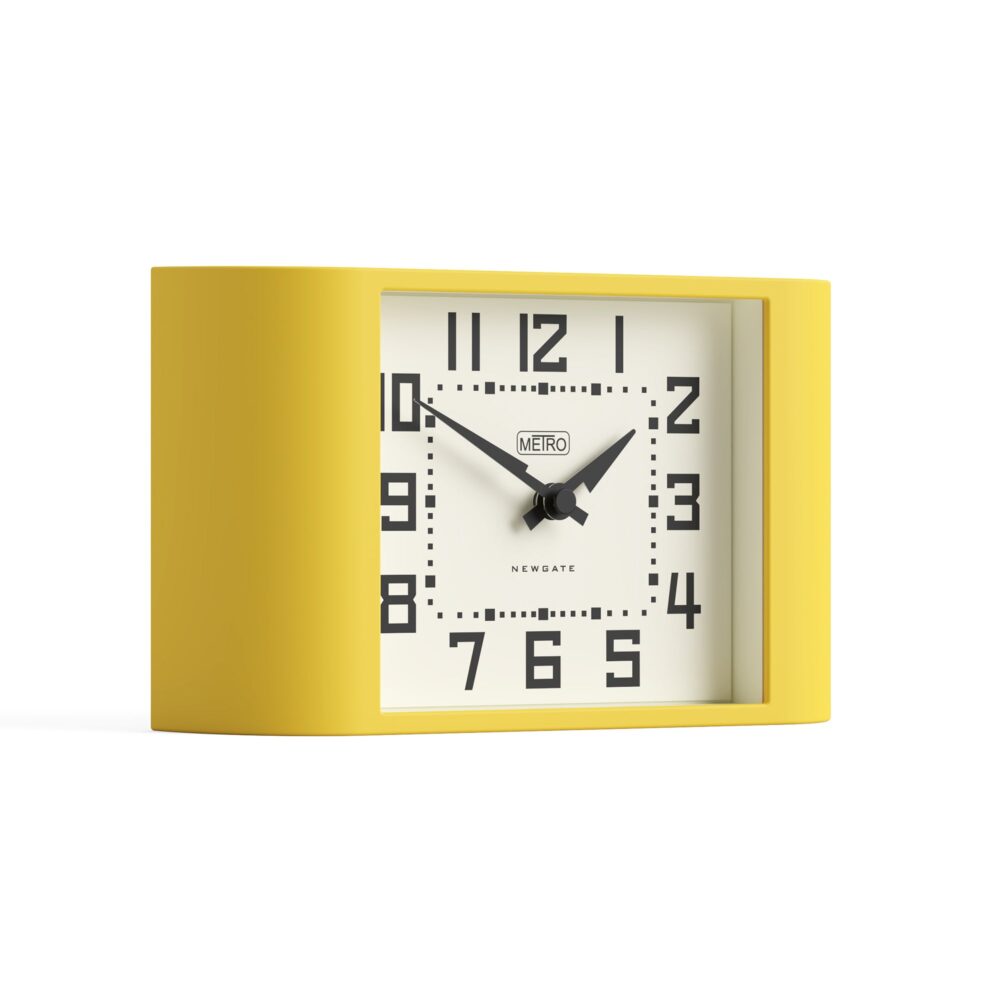 Newgate Mini Metro mantel clock in yellow
