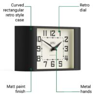 Newgate Mini Metro mantel clock in black