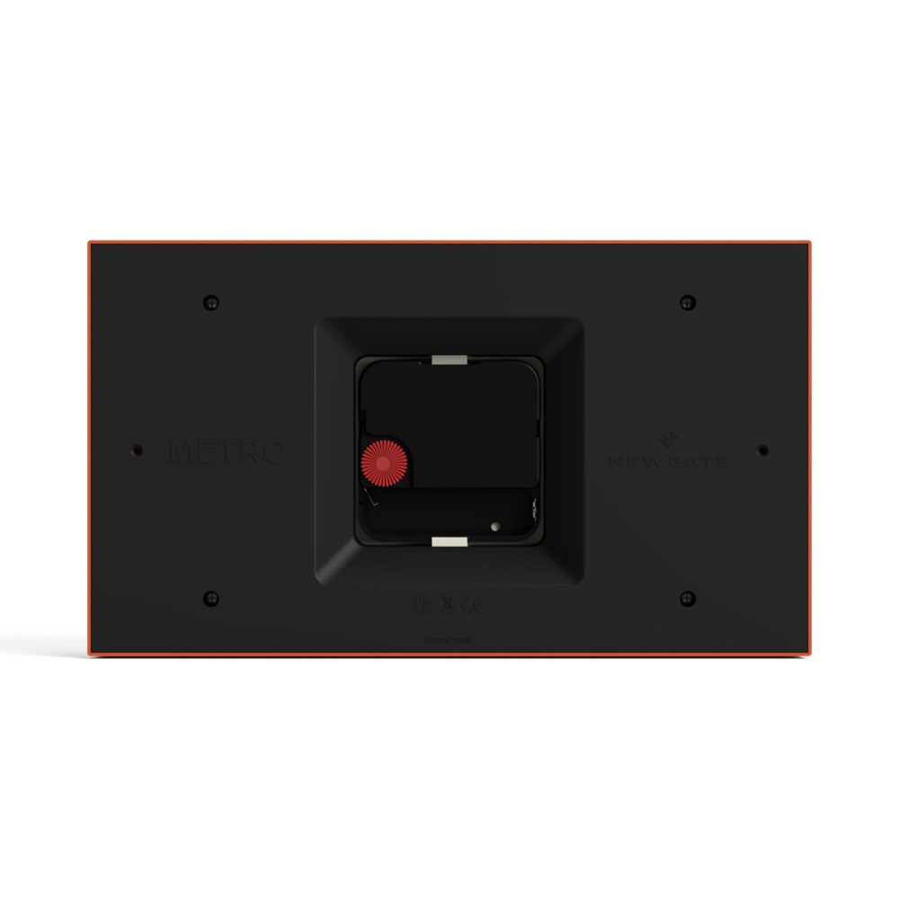 Newgate Mini Metro mantel clock in Pumpkin Orange