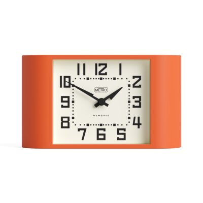 Newgate Mini Metro mantel clock in Pumpkin Orange
