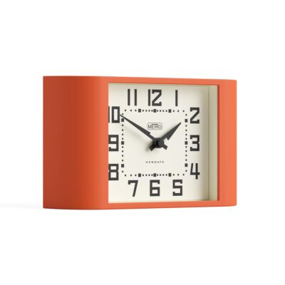 Newgate Mini Metro mantel clock in Pumpkin Orange