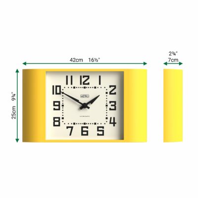 Newgate Metro wall clock in Yellow