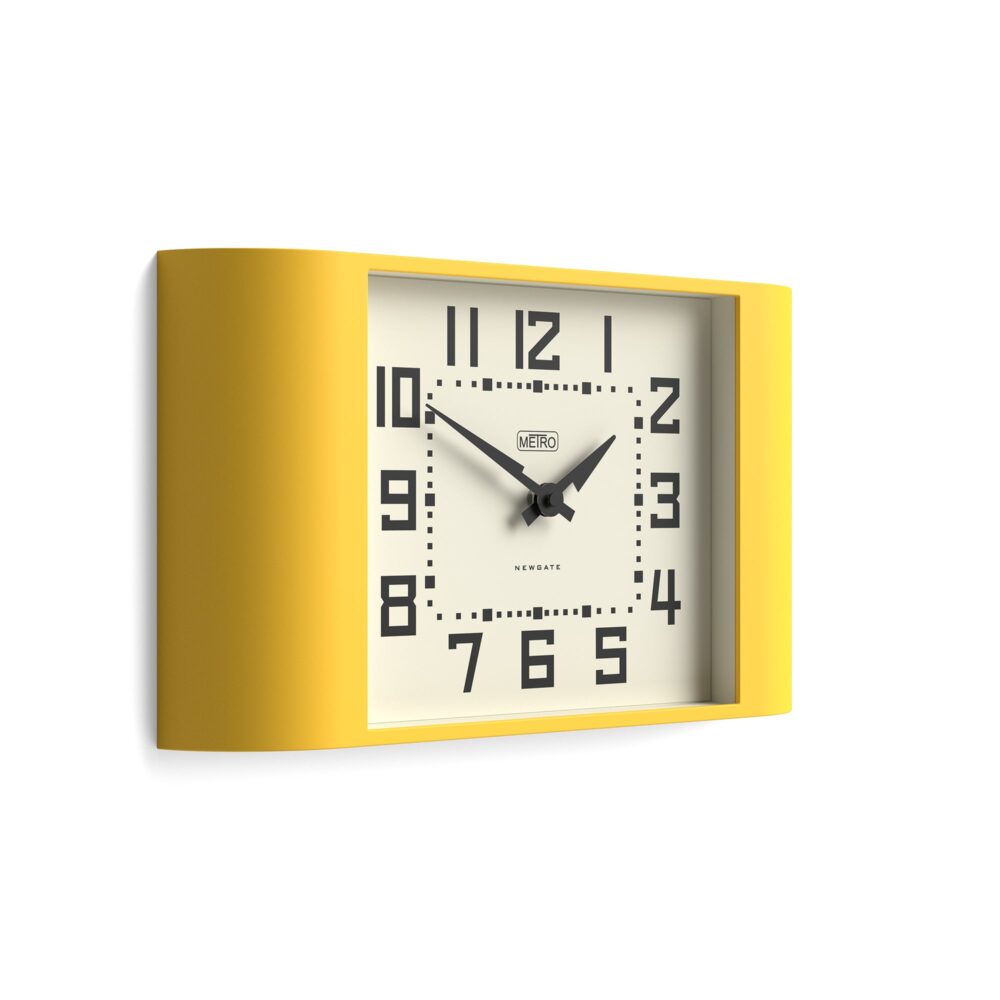 Newgate Metro wall clock in Yellow