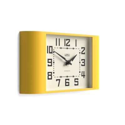 Newgate Metro wall clock in Yellow