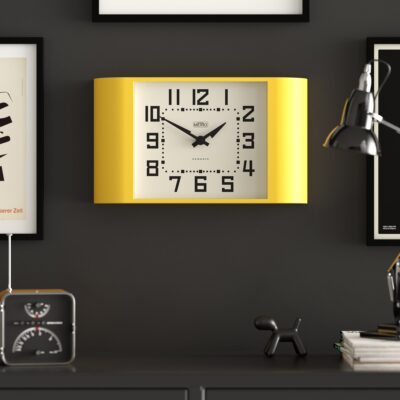 Newgate Metro wall clock in Yellow