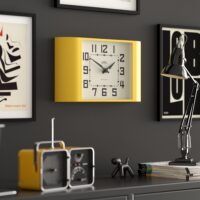 Newgate Metro wall clock in Yellow