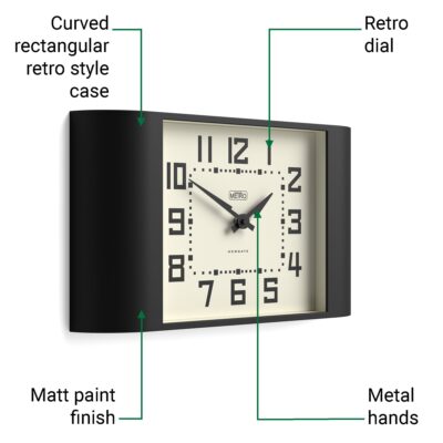Newgate Metro wall clock in black