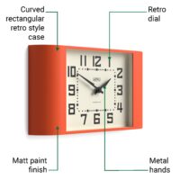 Newgate Metro wall clock in orange