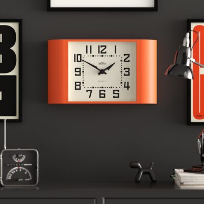 Newgate Metro wall clock in orange