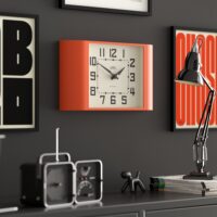 Newgate Metro wall clock in orange