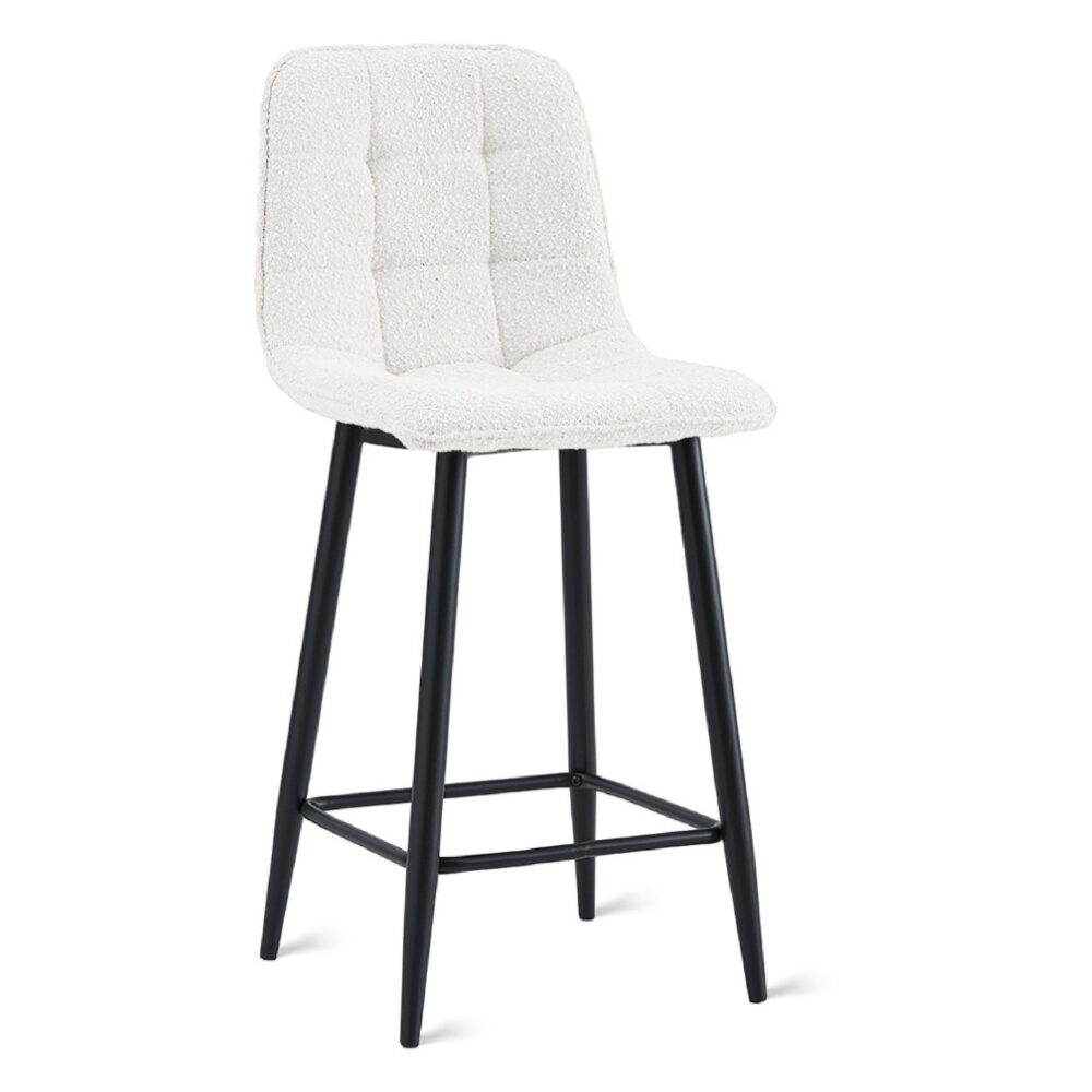 bouclé barkrukken Miro 65 cm ivoor afbeelding 1