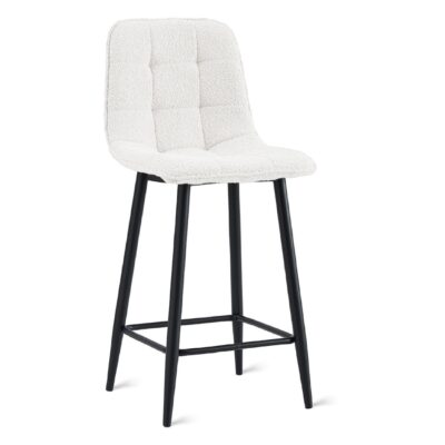 bouclé barkrukken Miro 65 cm ivoor afbeelding 1