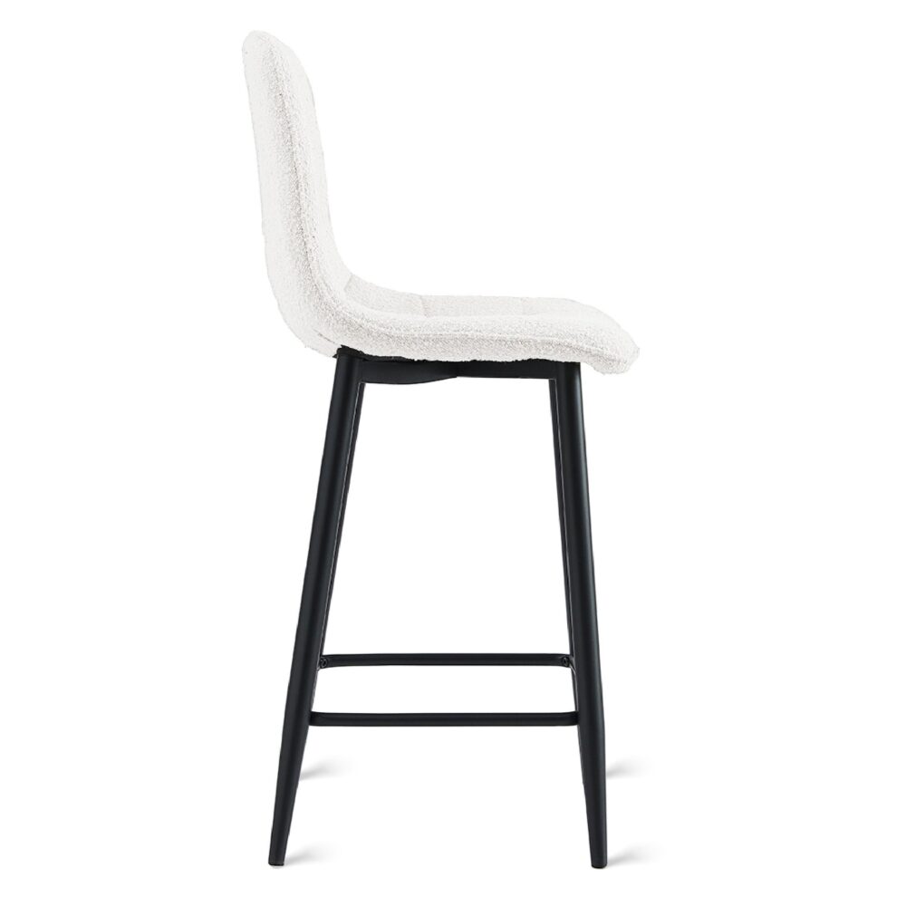 bouclé barkrukken Miro 65 cm ivoor afbeelding 4