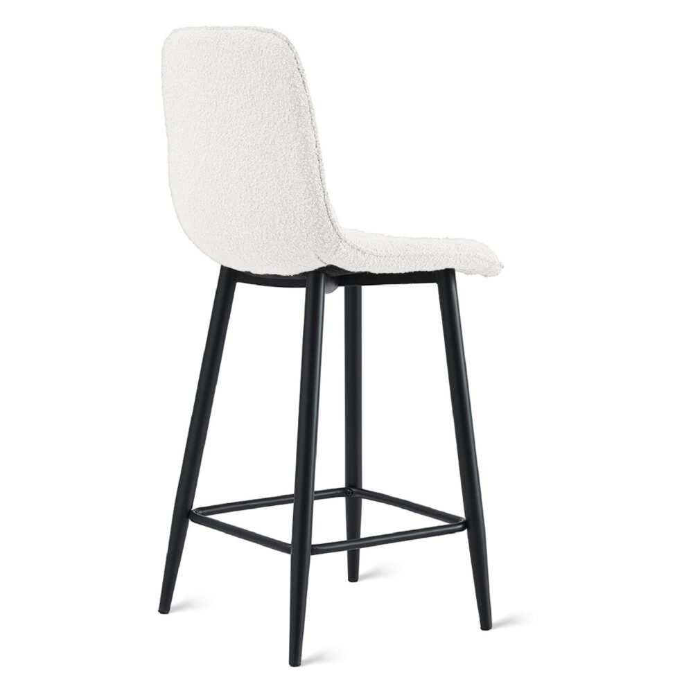 bouclé barkrukken Miro 65 cm ivoor afbeelding 3