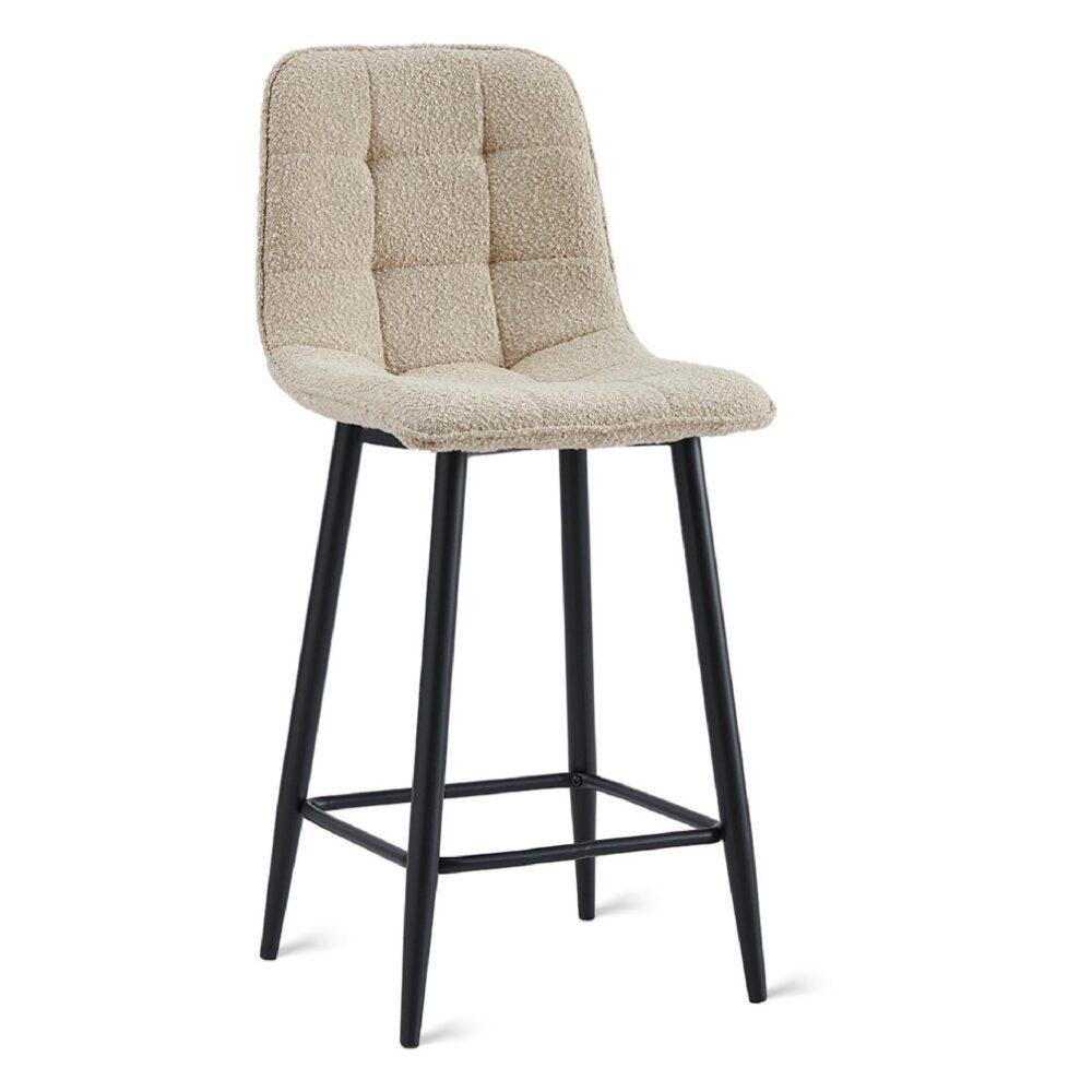 bouclé barkruk Miro 65 cm taupe afbeelding 1