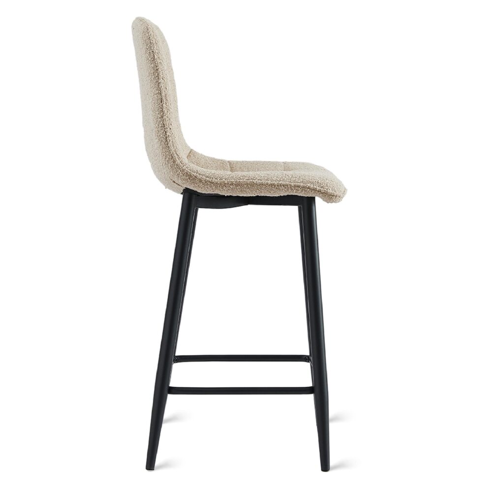 bouclé barkruk Miro 65 cm taupe afbeelding 3