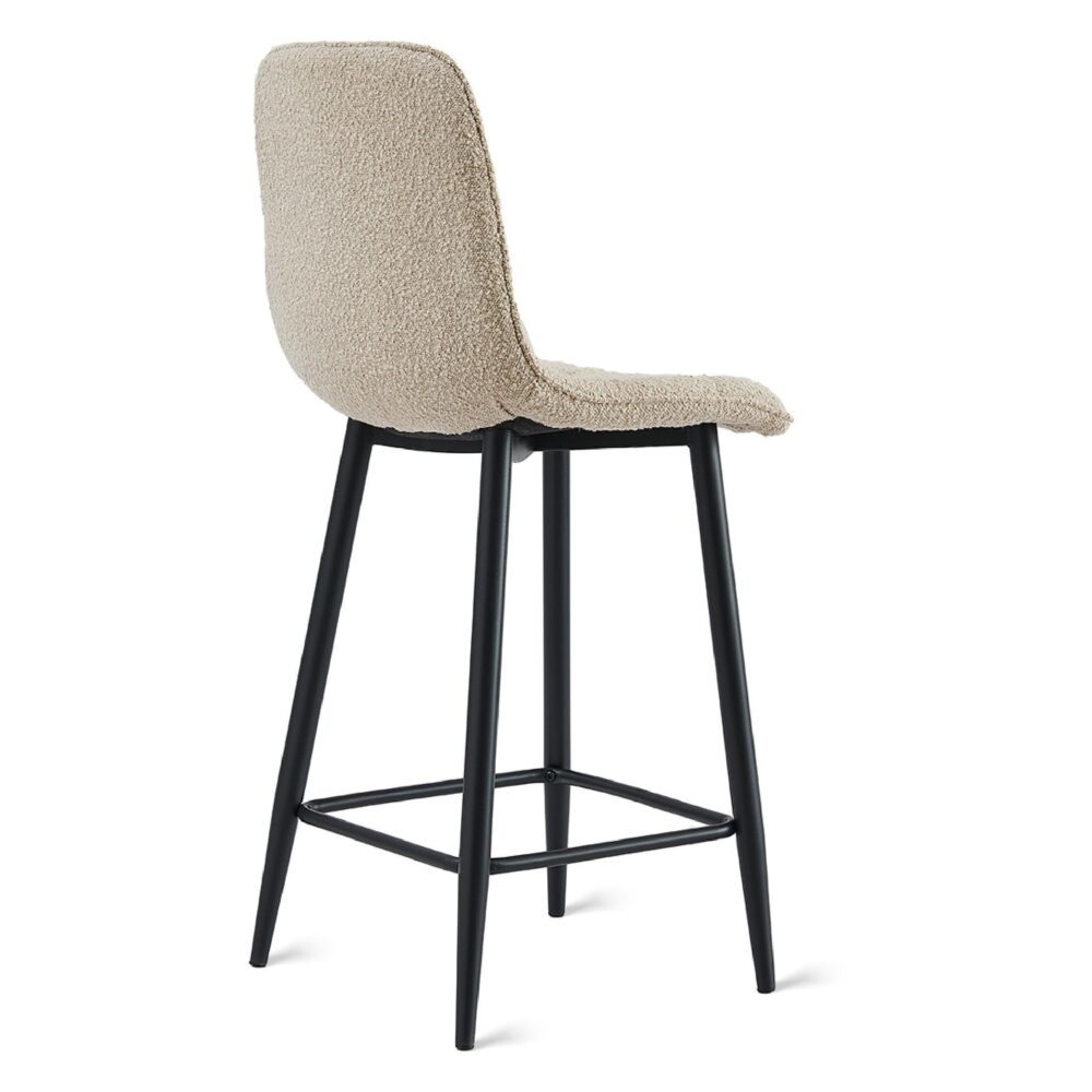 bouclé barkruk Miro 65 cm taupe afbeelding 4