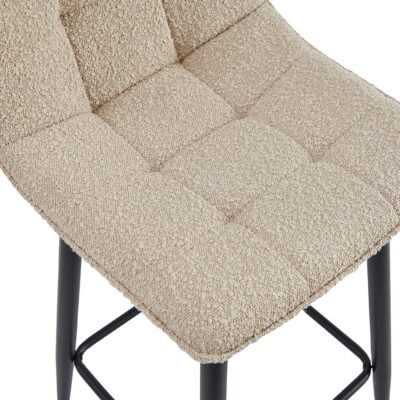 bouclé barkruk Miro 65 cm taupe afbeelding 7