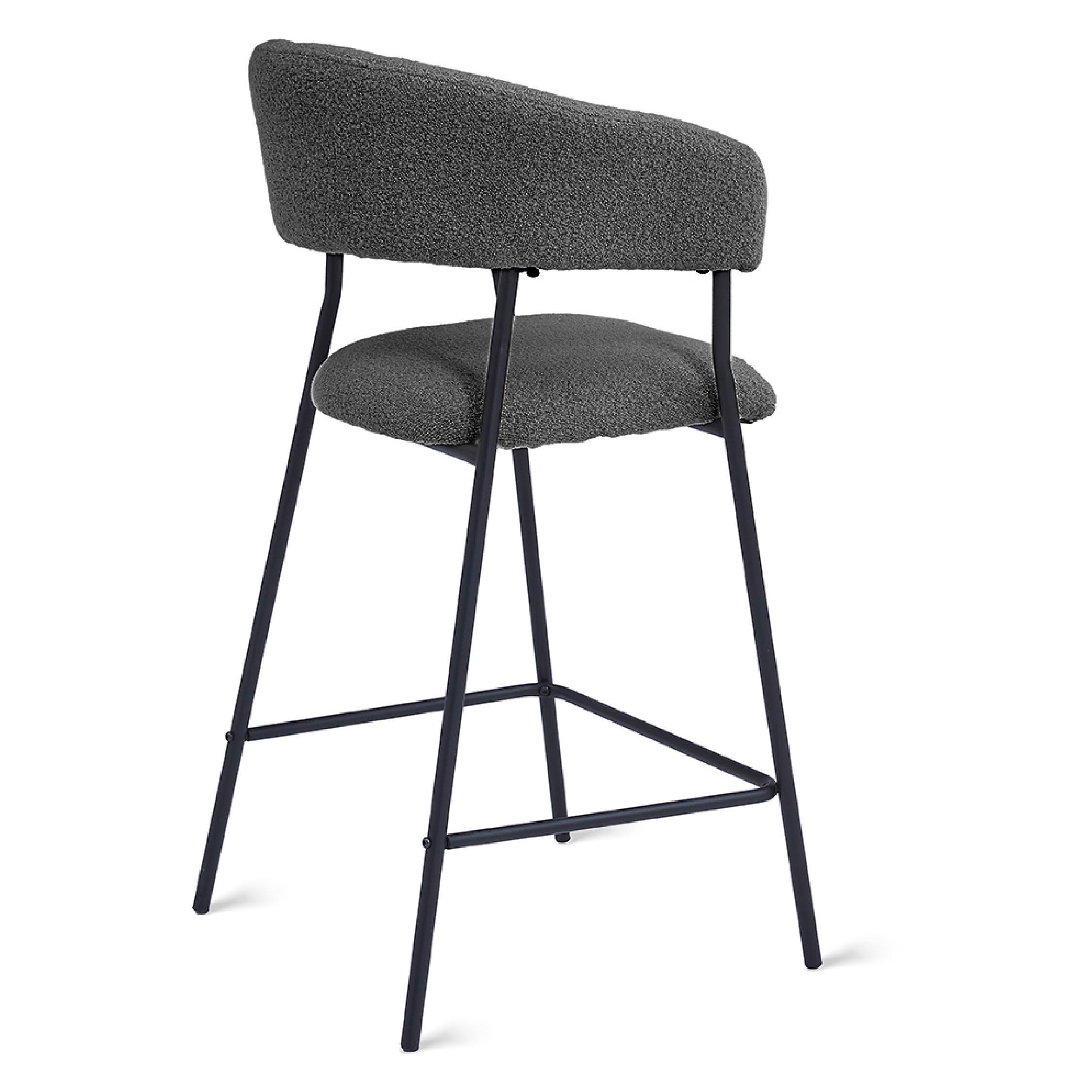 Astra barkrukken bouclé antraciet 64 cm afbeelding 5