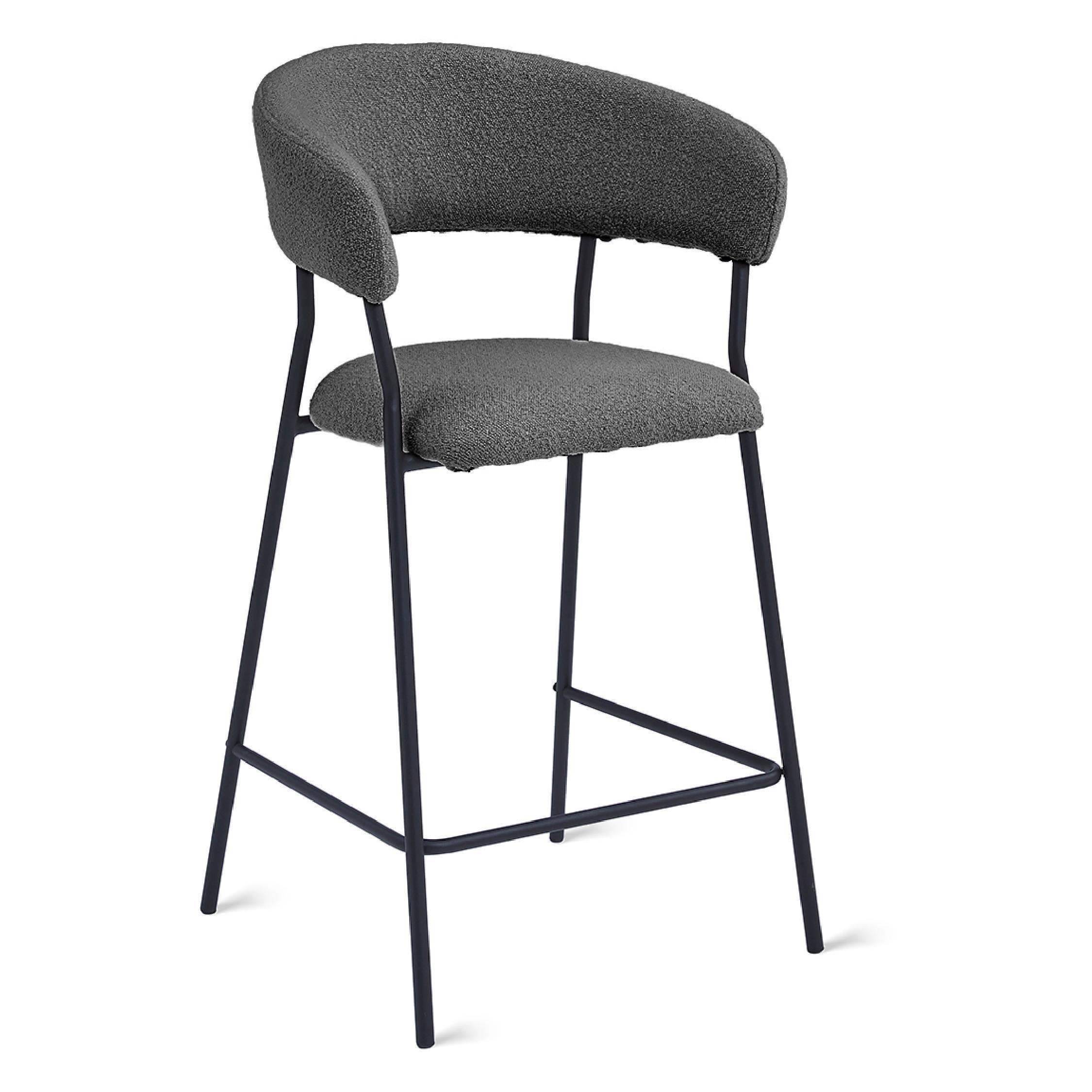 Astra barkrukken bouclé antraciet 64 cm afbeelding 1