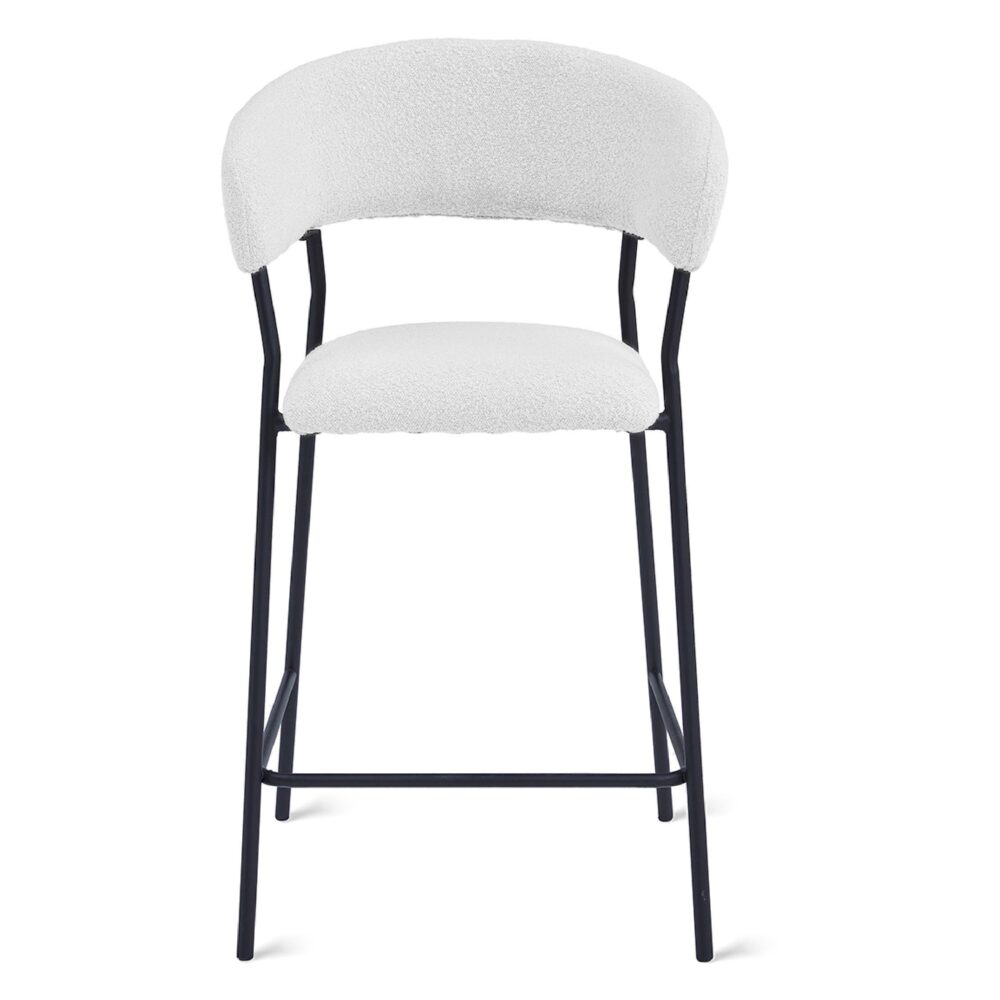 bouclé barkrukken Astra 64 cm ivoor afbeelding 3