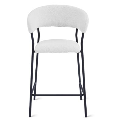 bouclé barkrukken Astra 64 cm ivoor afbeelding 3