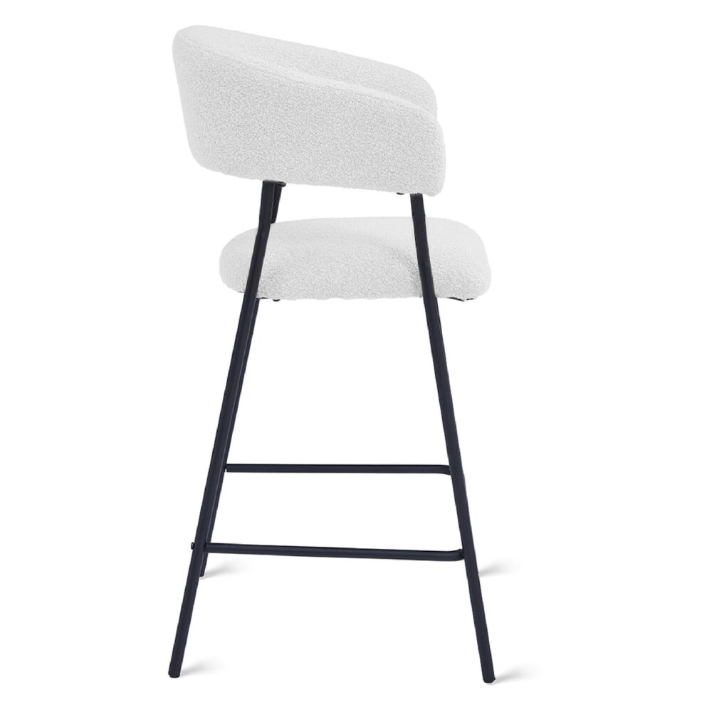 bouclé barkrukken Astra 64 cm ivoor afbeelding 4