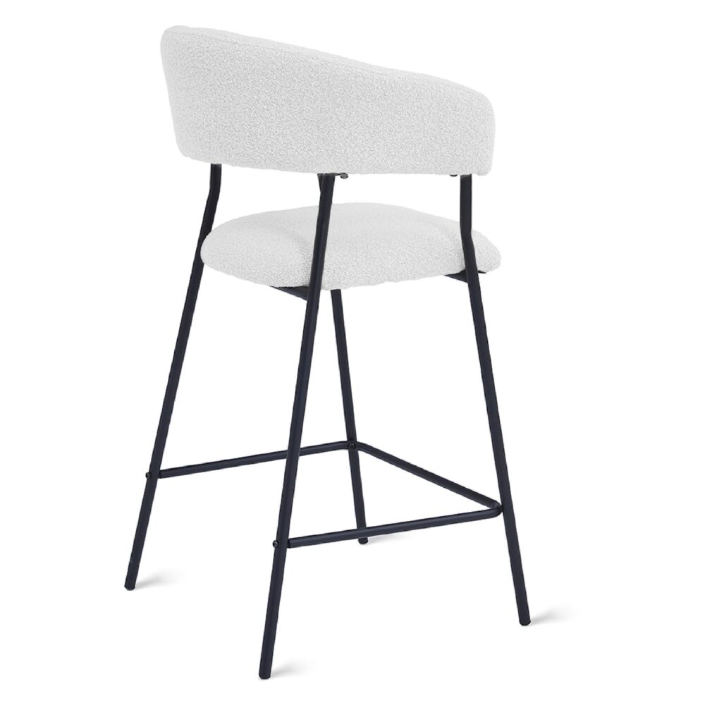 bouclé barkrukken Astra 64 cm ivoor afbeelding 5