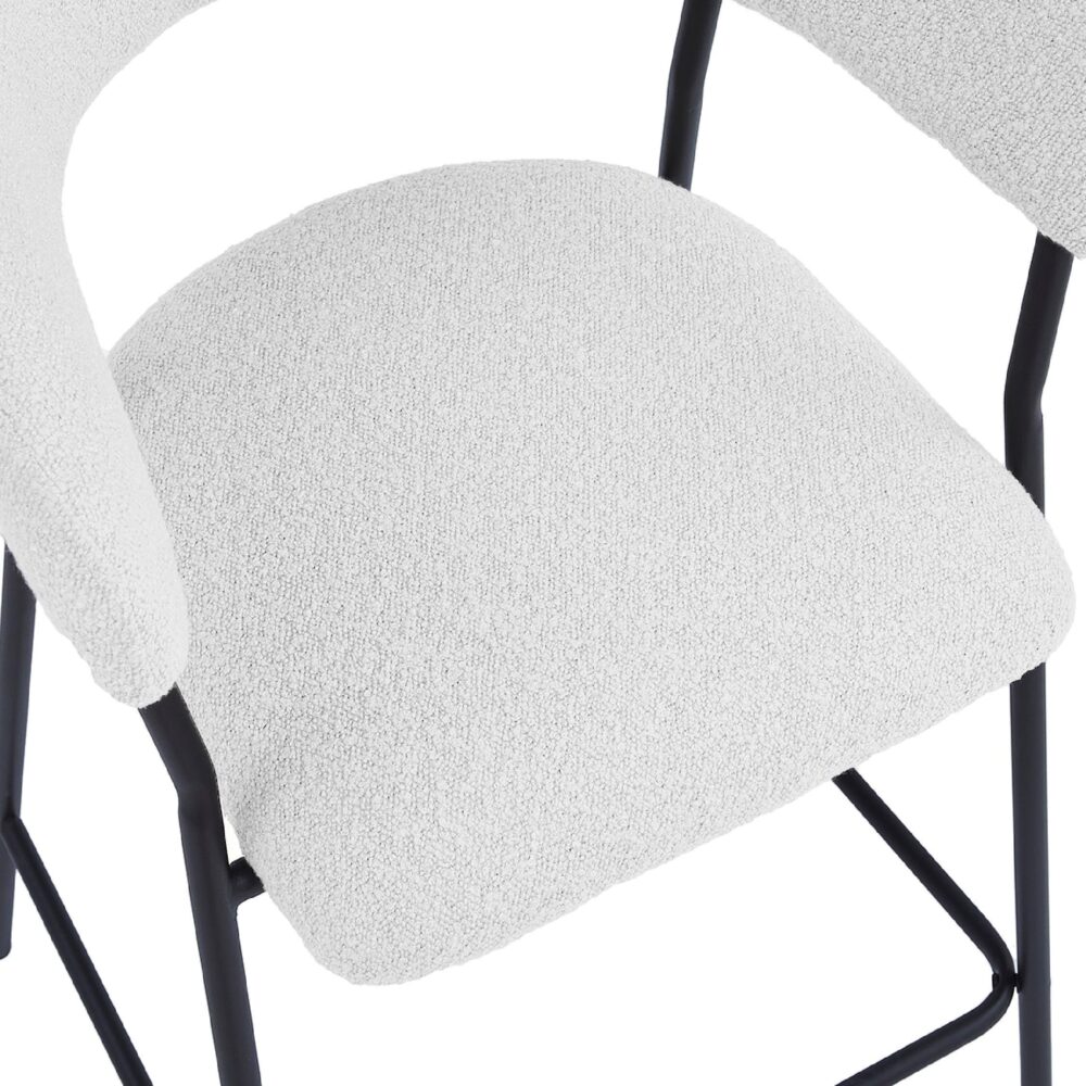 bouclé barkrukken Astra 64 cm ivoor afbeelding 8