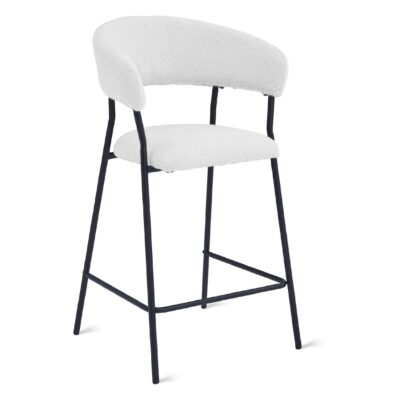 bouclé barkrukken Astra 64 cm ivoor afbeelding 1