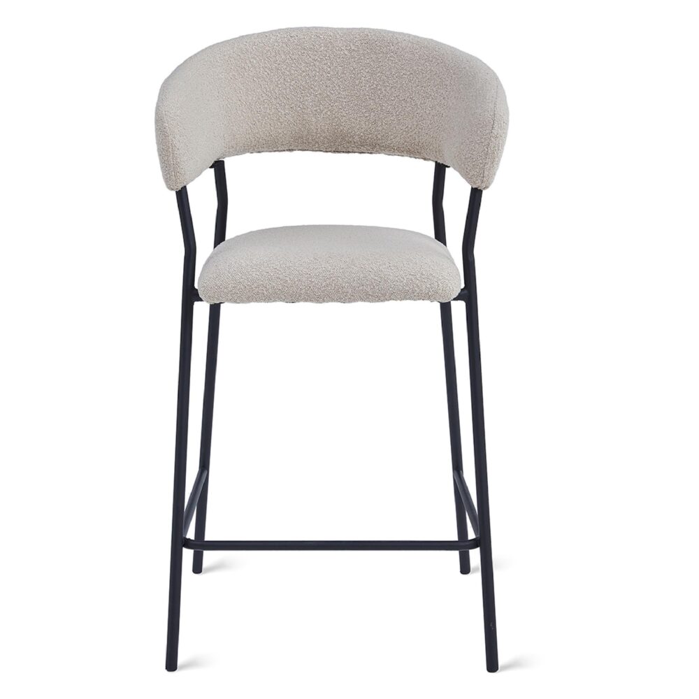 barkrukken Astra bouclé taupe 64 cm afbeelding 3