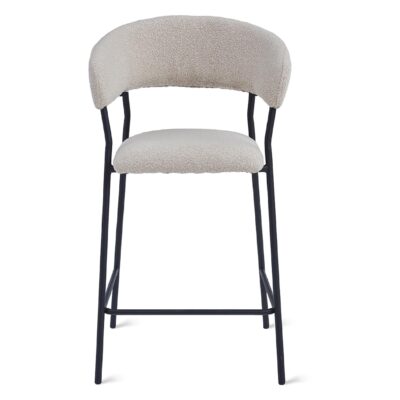 barkrukken Astra bouclé taupe 64 cm afbeelding 3