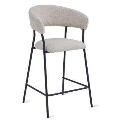 barkrukken Astra bouclé taupe 64 cm afbeelding 1