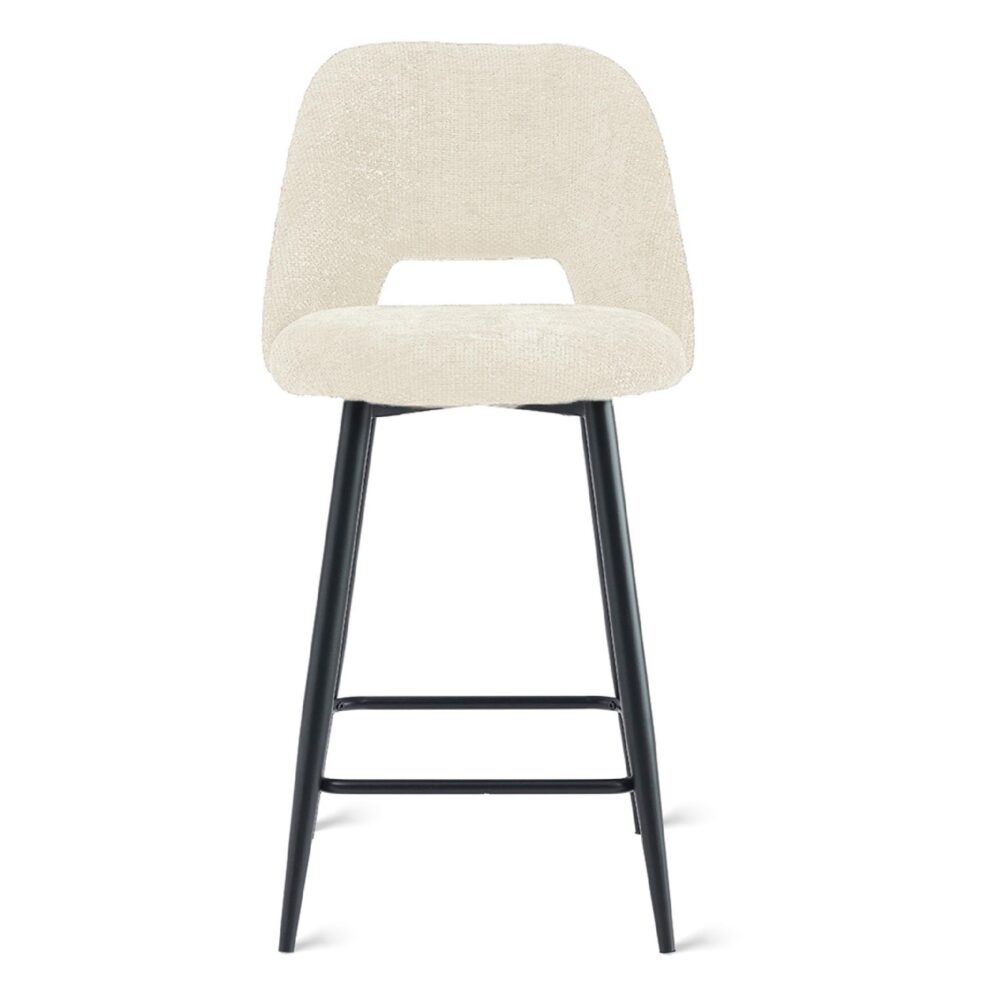 beige velvet barkrukken set van 2 afbeelding 2