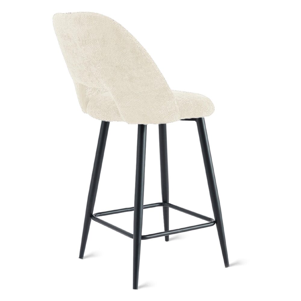 beige velvet barkrukken set van 2 afbeelding 4