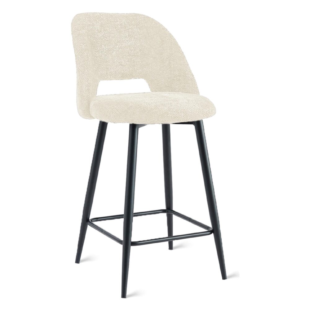 beige velvet barkrukken set van 2 afbeelding 1