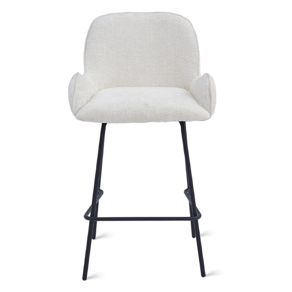 ivoren stoffen barkruk Olli 68 cm afbeelding 2