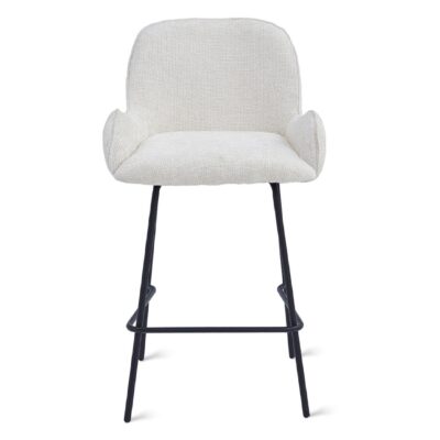 ivoren stoffen barkruk Olli 68 cm afbeelding 2