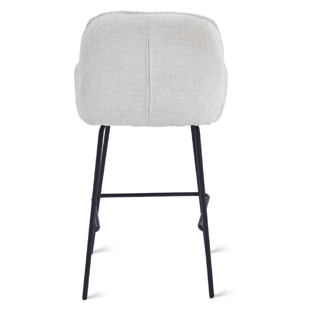 ivoren stoffen barkruk Olli 68 cm afbeelding 4