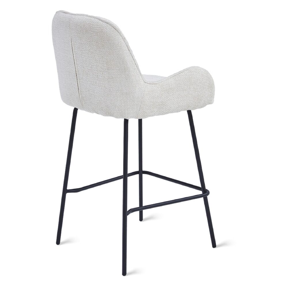 ivoren stoffen barkruk Olli 68 cm afbeelding 5