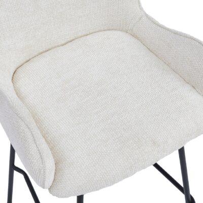 ivoren stoffen barkruk Olli 68 cm afbeelding 6