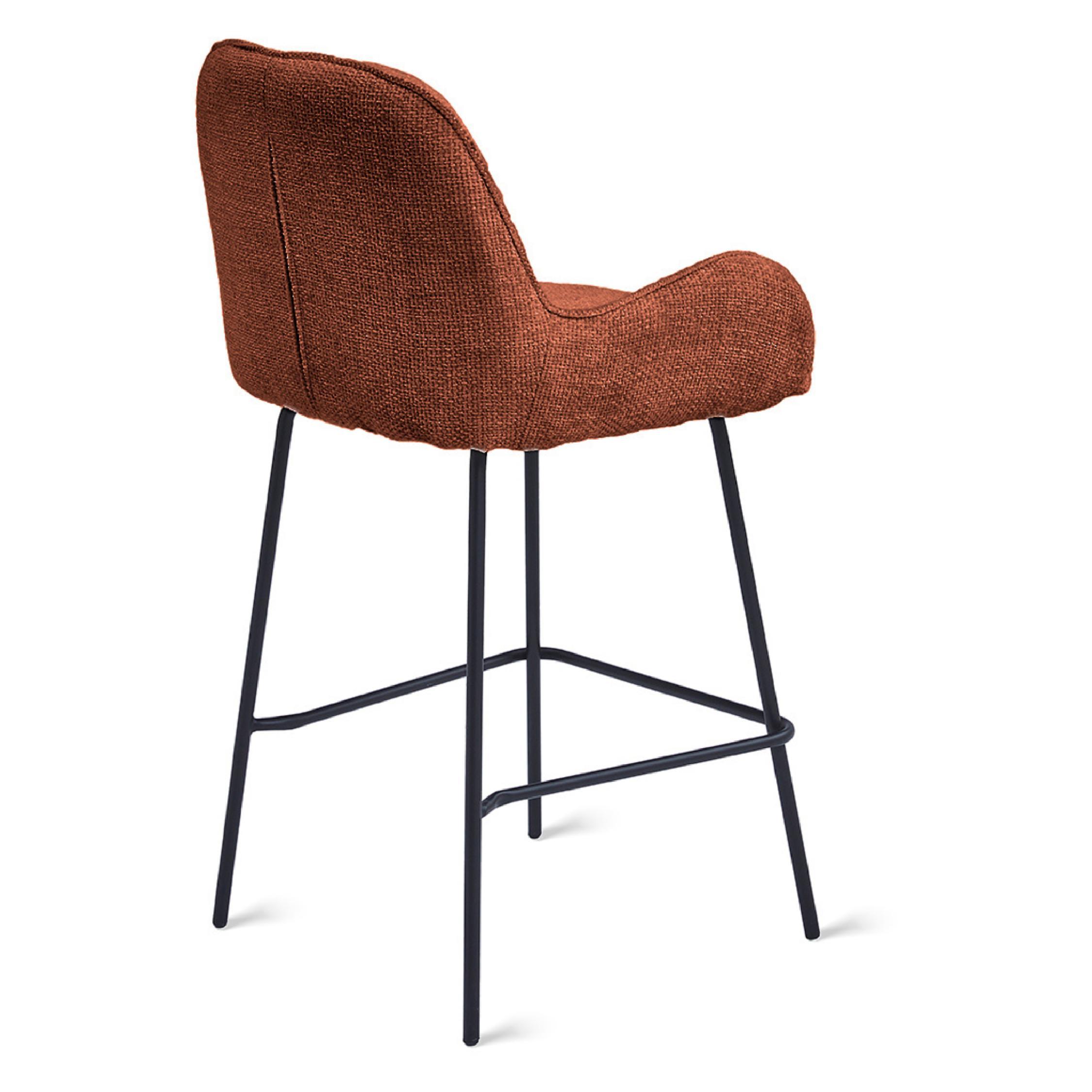 roestkleurige stoffen barkrukken Olli afbeelding 3