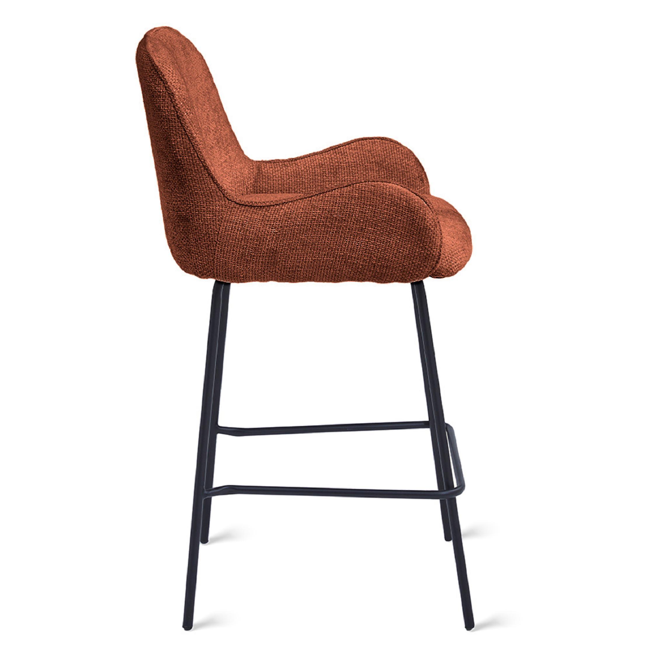 roestkleurige stoffen barkrukken Olli afbeelding 4