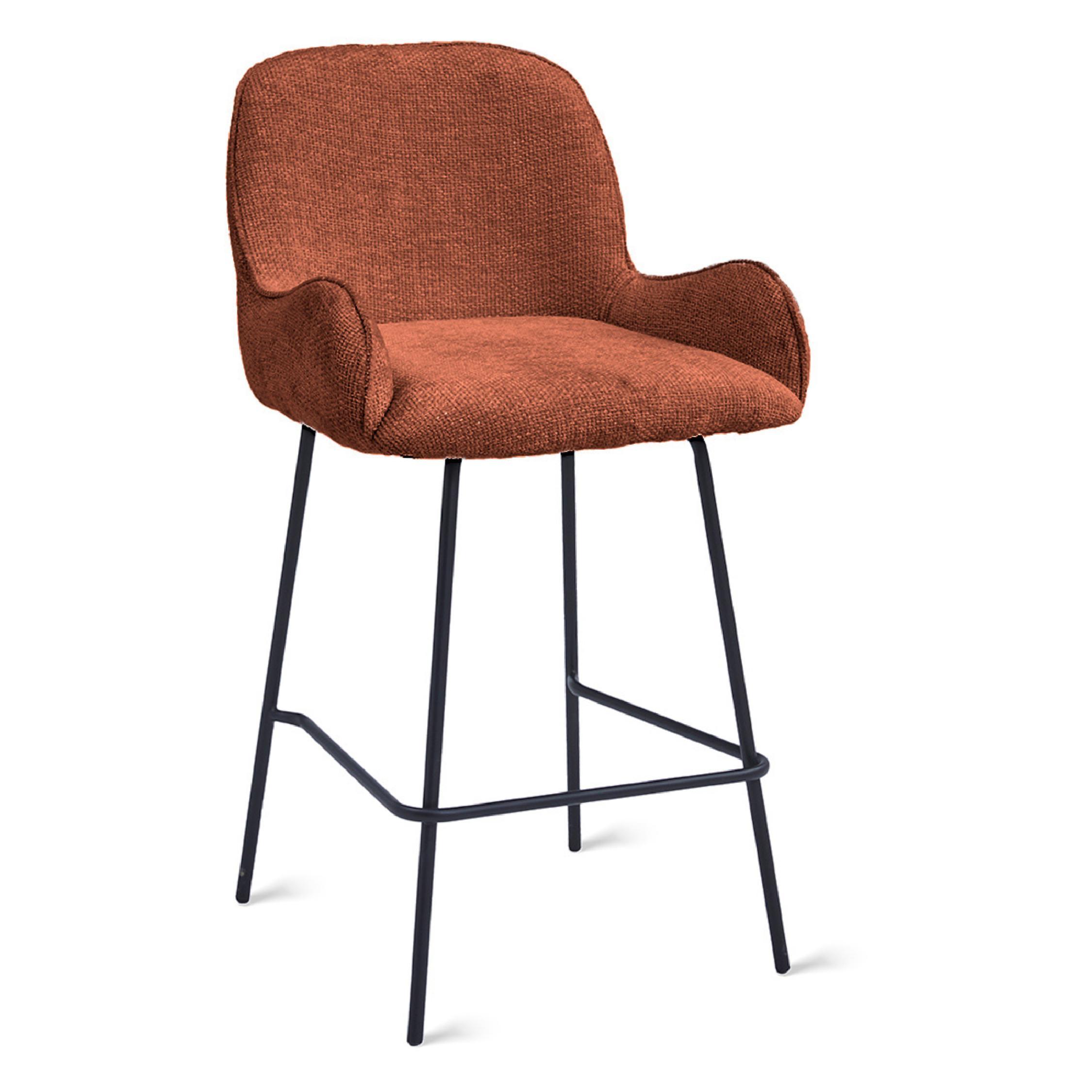 roestkleurige stoffen barkrukken Olli afbeelding 1