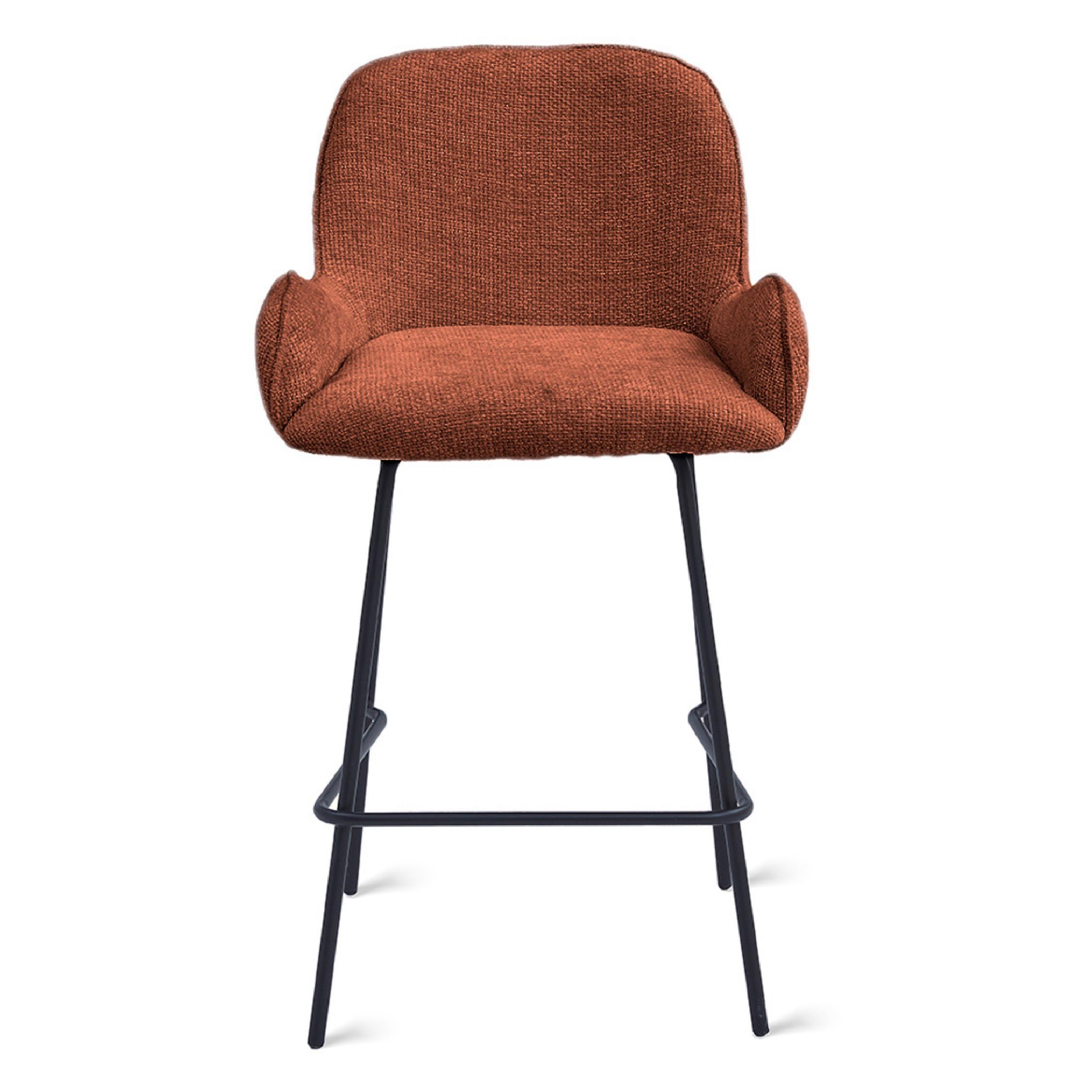 roestkleurige stoffen barkrukken Olli afbeelding 2