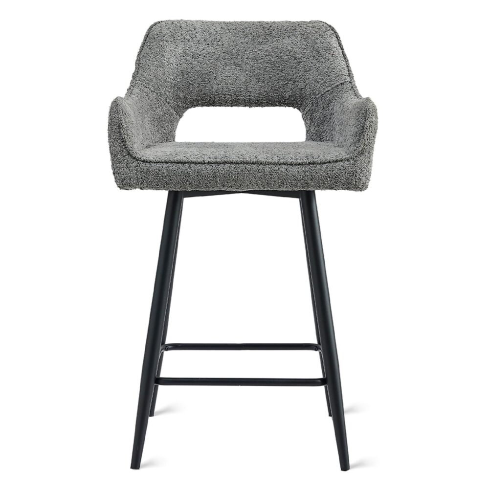 antraciet stoffen barkrukken Ronn 65 cm afbeelding 3