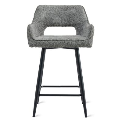 antraciet stoffen barkrukken Ronn 65 cm afbeelding 3