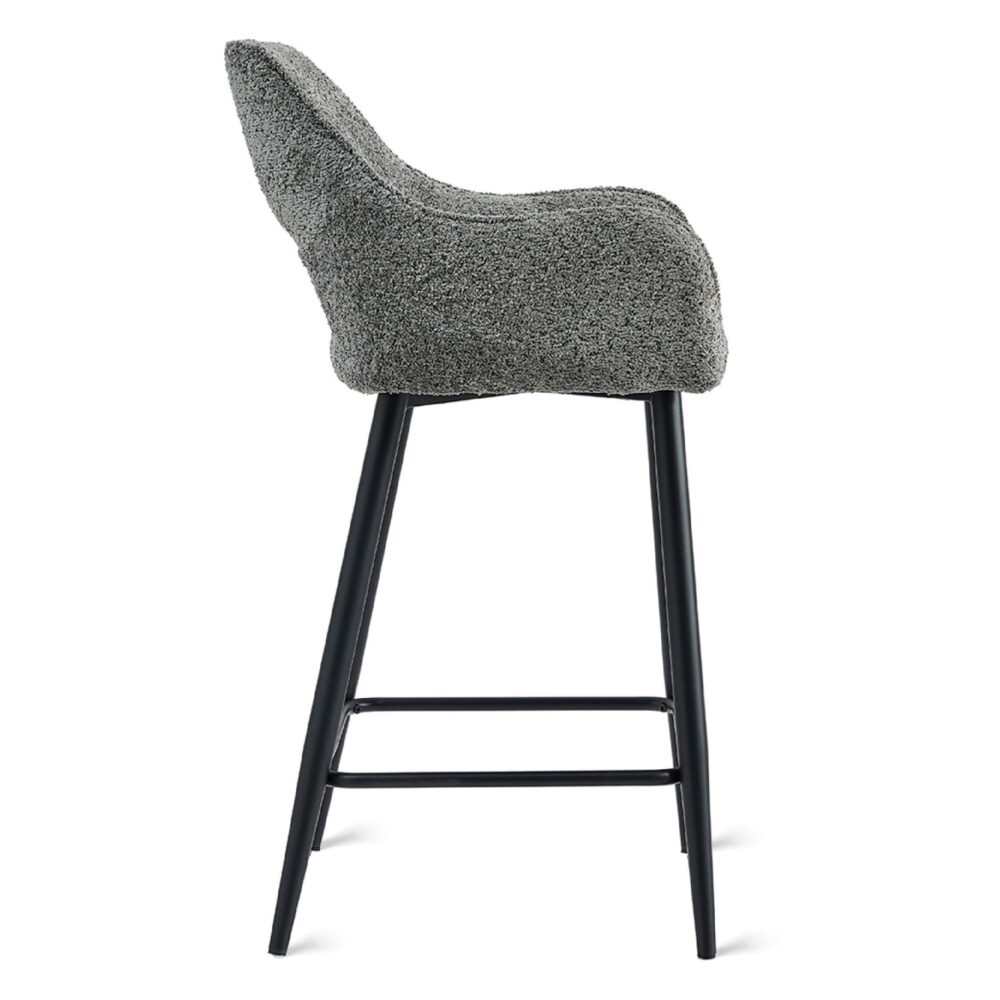 antraciet stoffen barkrukken Ronn 65 cm afbeelding 5